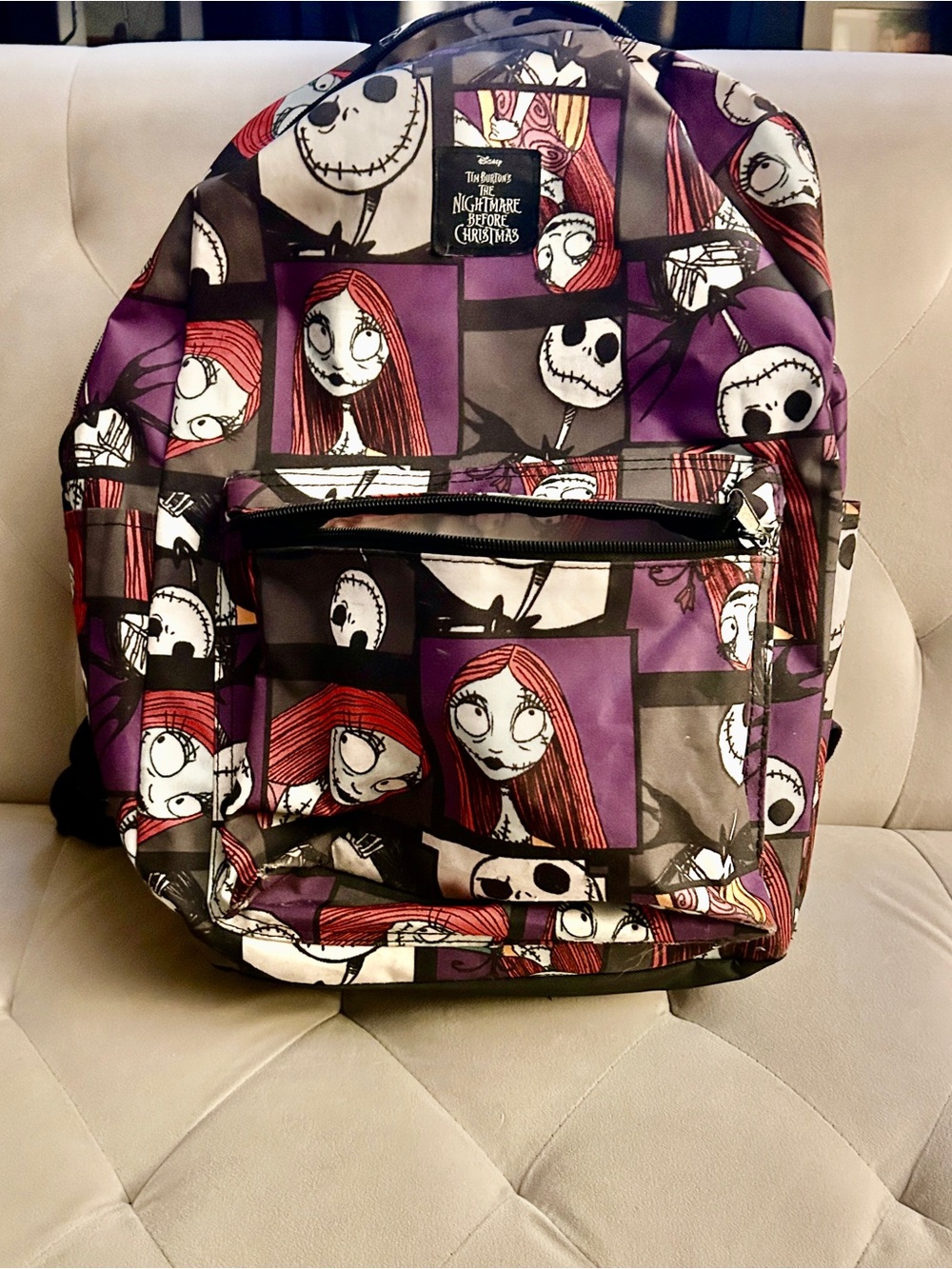 The Nightmare Before Christmas Sally & Jack Purple Graphic Backpack